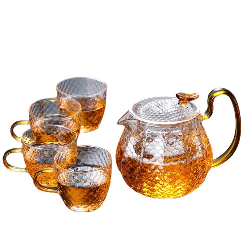 heat-resistant-hammered-glass-tea-set